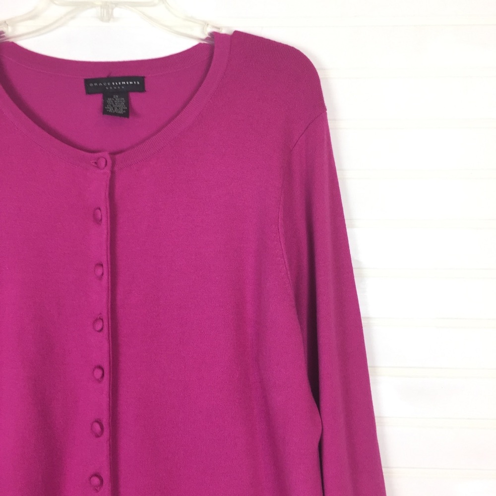 Grace Elements Fuschia Buttoned Sweater size 2X